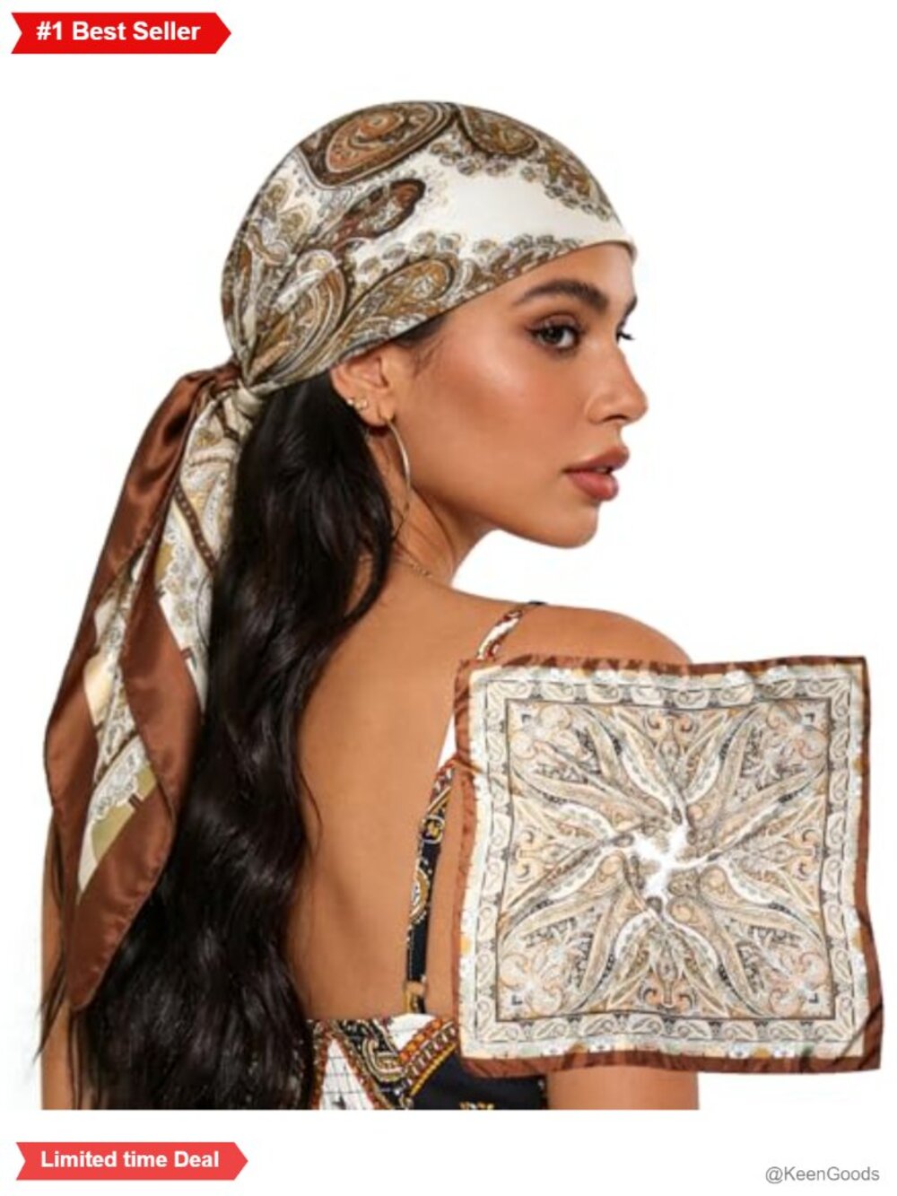 Like Satin Silk Head Hair Scarf 35" Large Square Wrapping Bandana